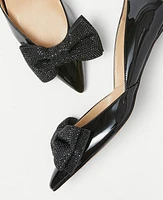 Ann Taylor Crystal Bow D'Orsay Patent Pumps Black Women's