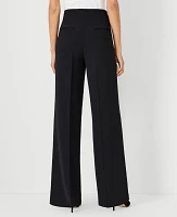 Ann Taylor The Tall Wide Leg Pant Crepe Black Women's