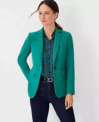 Ann Taylor The Long One Button Fitted Blazer