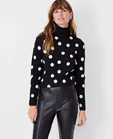 Ann Taylor Winter Dots Jacquard Turtleneck Sweater