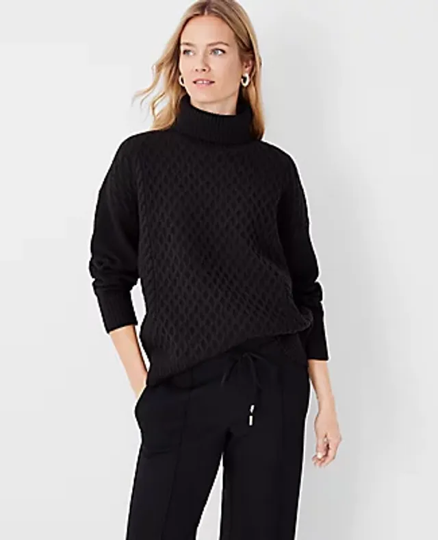 Ann Taylor Mixed Cable Turtleneck Sweater