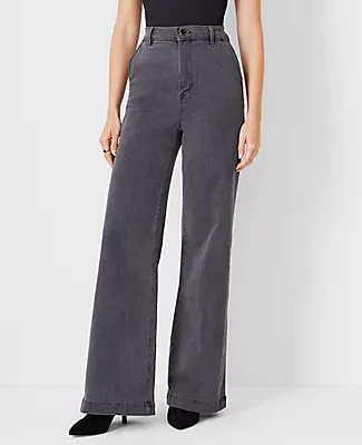 Ann Taylor Petite High Rise Trouser Jeans in Pure Grey Wash