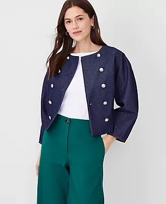 Ann Taylor Balloon Sleeve Double Breasted Jacket