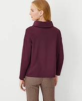 Ann Taylor Shoulder Button Mock Neck Top Plum Rose Women's