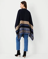 Ann Taylor Chain Print Open Poncho Night Sky Women's