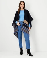 Ann Taylor Chain Print Open Poncho Night Sky Women's