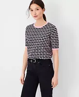 Ann Taylor Petite Houndstooth Sweater Tee