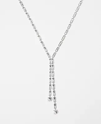 Ann Taylor Rectangular Crystal Lariat Necklace