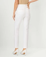 Ann Taylor The High Rise Everyday Ankle Pant Stretch Cotton White Women's