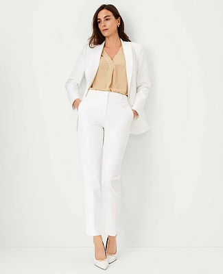 Ann Taylor The High Rise Everyday Ankle Pant Stretch Cotton White Women's