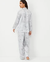 Ann Taylor Studio Collection Celestial Silk Pajama Set Size Medium Manhattan Mist Women's