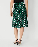 Ann Taylor Floral Tile Bias Slip Skirt Grass Green Women's