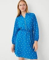 Ann Taylor Dotted Flare Dress Santorini Women's