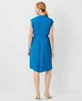 Ann Taylor Pleated Belted Dress Santorini Women's