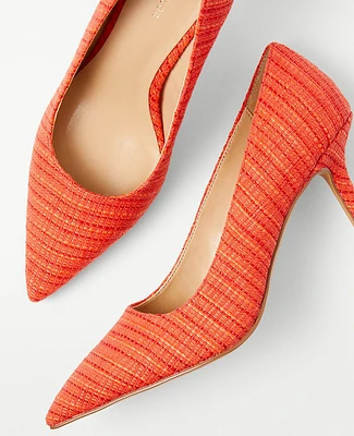 Ann Taylor Straw Mae Pumps Grenadine Punch Women's