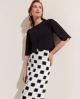 Ann Taylor Patchwork Crochet Midi Pencil Skirt