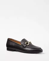 Ann Taylor Chain Bit Leather Loafers