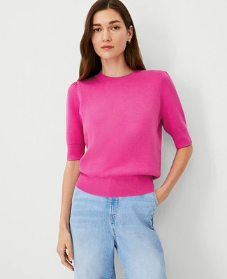 Ann Taylor Puff Sleeve Sweater T-Shirt Women's