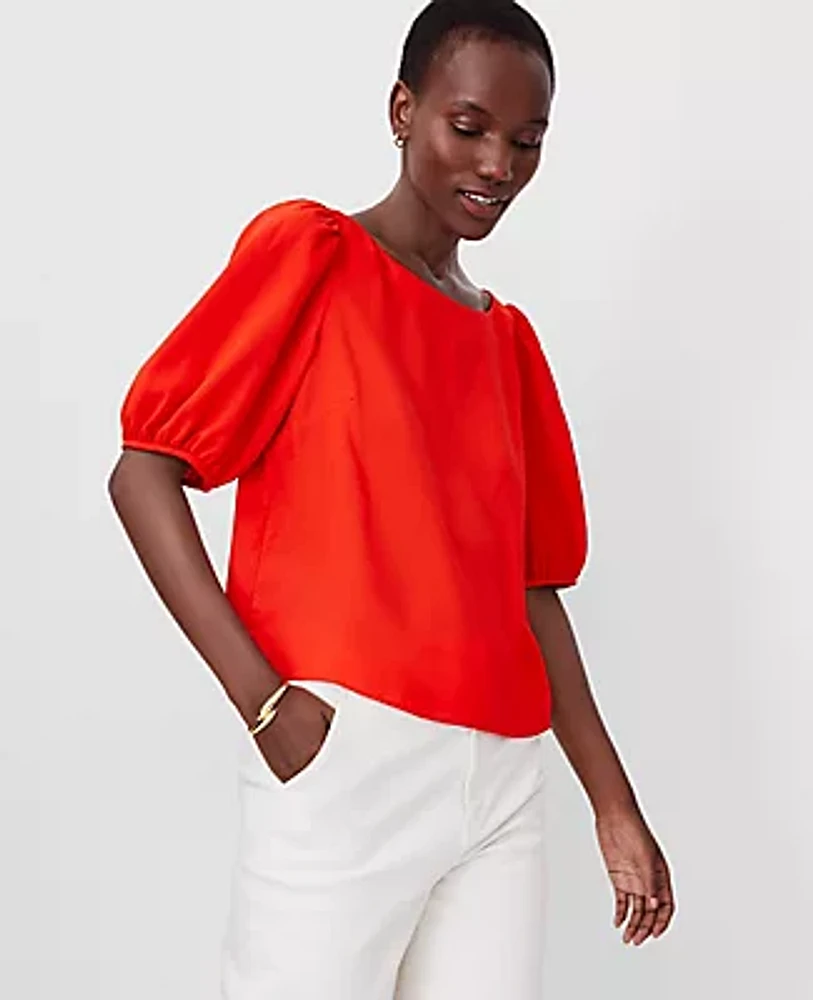 Ann Taylor Boatneck Popover Top