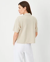 Ann Taylor AT Weekend Cropped Polo Top Women's