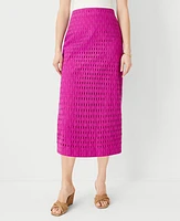 Ann Taylor Eyelet A-Line Skirt Magenta Shadow Women's