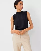 Ann Taylor Pintucked Mock Neck Tank Top