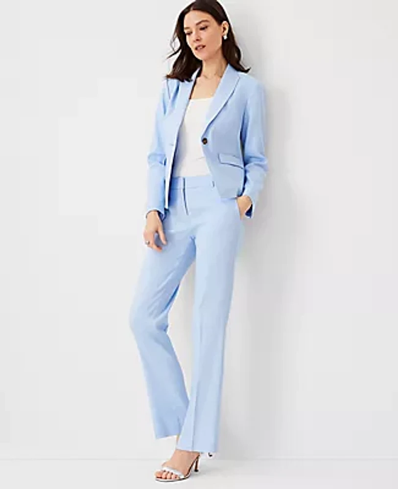 Ann Taylor The Mid Rise Straight Pant Linen Twill