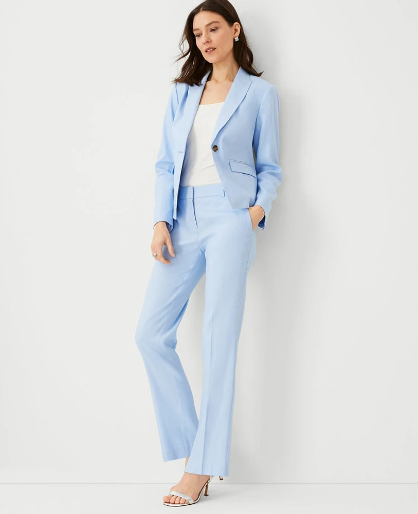 Ann Taylor The Mid Rise Straight Pant Linen Twill