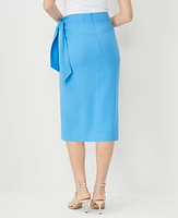 Ann Taylor Tie Waist Wrap Pencil Skirt Cerulean Blue Women's