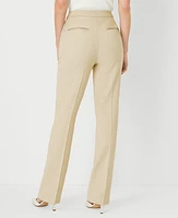 Ann Taylor The Side Zip Straight Pant Bi-Stretch - Curvy Fit Toasted Oat Women's