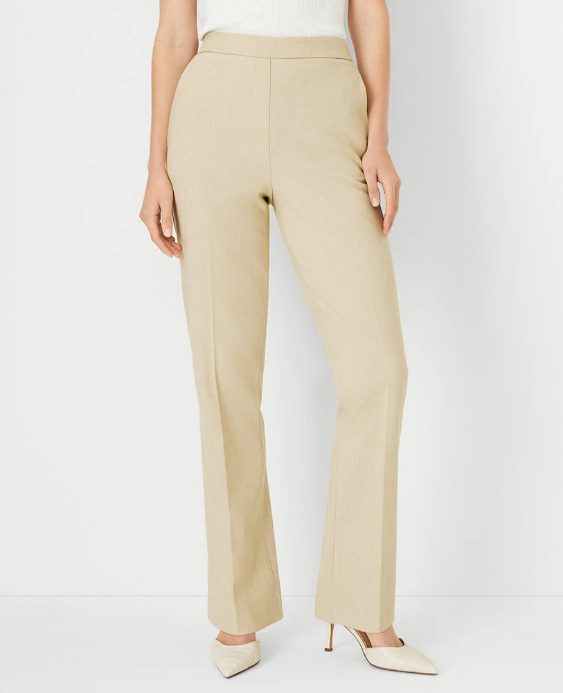 Ann Taylor The Side Zip Straight Pant Bi-Stretch - Curvy Fit Toasted Oat Women's