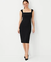 Ann Taylor Petite Square Neck Cap Sleeve Sheath Dress Women's