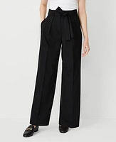 Ann Taylor The Petite Tie Waist Pleated Wide Leg Pant Women's