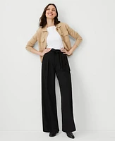 Ann Taylor The Petite Tie Waist Pleated Wide Leg Pant Women's