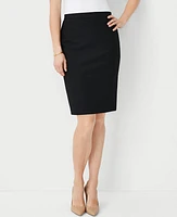 Ann Taylor The Petite Seamed Pencil Skirt Bi-Stretch - Curvy Fit Black Women's