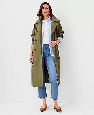Ann Taylor Petite Relaxed Raglan Trench Coat
