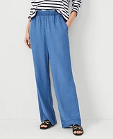 Ann Taylor Weekend Easy Straight-Leg Pant Size XS Soft Blue Wash Women's