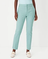 Ann Taylor The Tall High Rise Ankle Pant in Texture Size 16 Peacock Teal Melange Women's