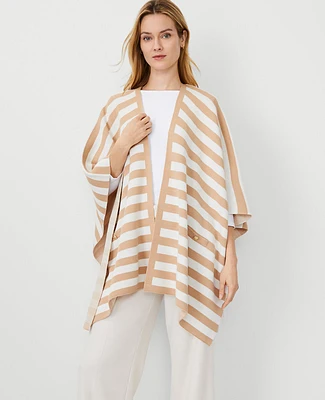 Ann Taylor Striped Open Poncho Baguette Women's