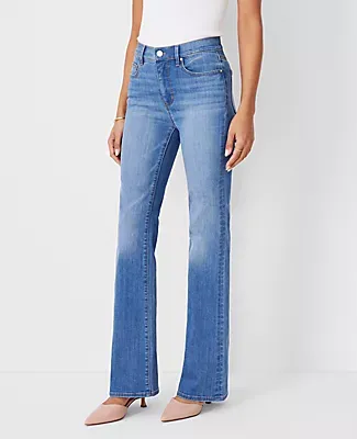 Ann Taylor Petite Mid Rise Boot Jeans Light Wash