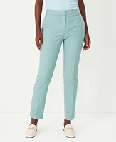 Ann Taylor The High Rise Ankle Pant Texture Peacock Teal Melange Women's