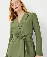 Ann Taylor The Petite Belted Blazer Crepe Women's