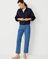 Ann Taylor Petite AT Weekend Cropped Shirt Jacket Night Sky Women's