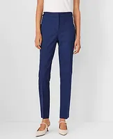 Ann Taylor The Petite Button Tab High Rise Eva Ankle Pant in Polished Denim