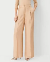 Ann Taylor Studio Collection Pleated Wide Leg Pant Silk Women's