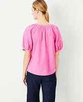 Ann Taylor Blouson Sleeve Button Top Women's