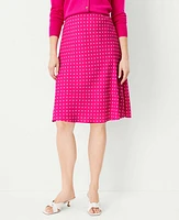 Ann Taylor Dotted Slip Skirt Hot Pink Poppy Women's