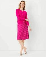 Ann Taylor Dotted Slip Skirt Hot Pink Poppy Women's