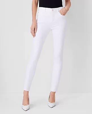 Ann Taylor Mid Rise Skinny Jeans White