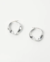 Ann Taylor Metal Twist Hoop Earrings Silvertone Women's